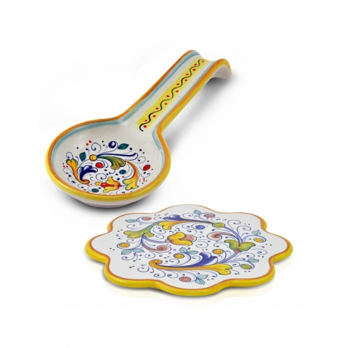 Poggiamestolo e Sottopentola decoro Rinascimento