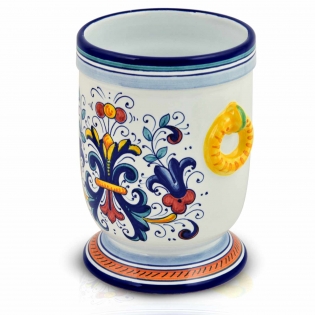 Portautensili con anelli H 18 cm. decoro Ricco Deruta 2