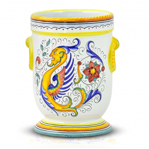 Portautensili con anelli H 18 cm. decoro Raffaellesco