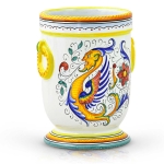 Portautensili con anelli H 18 cm. decoro Raffaellesco