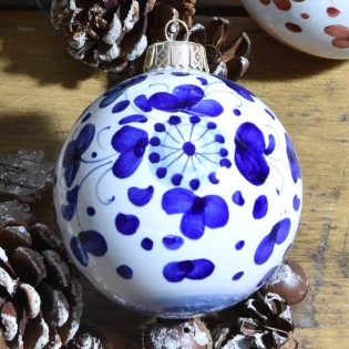 Christmas Ornament Blue Arabesco