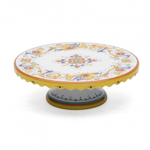 Tortiera con piede decoro Raffaellesco