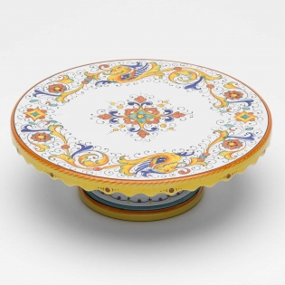 Tortiera con piede decoro Raffaellesco 2