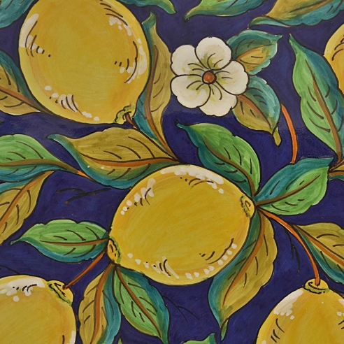 Piatto Limoni blu