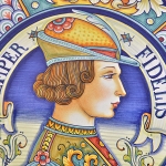 Wall plate ø 12" Knight Portrait